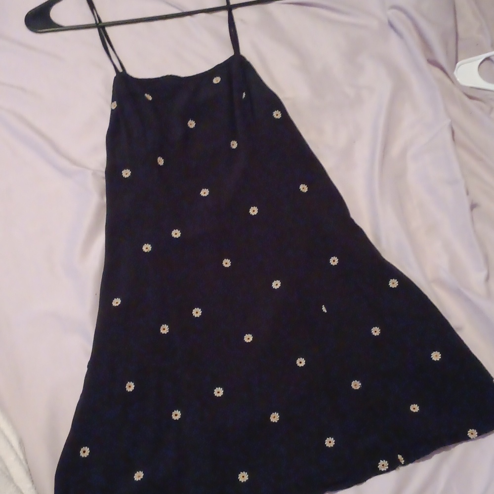 American Eagle. Black with sunflowers  Spaghetti straped dress  shirt. Small.